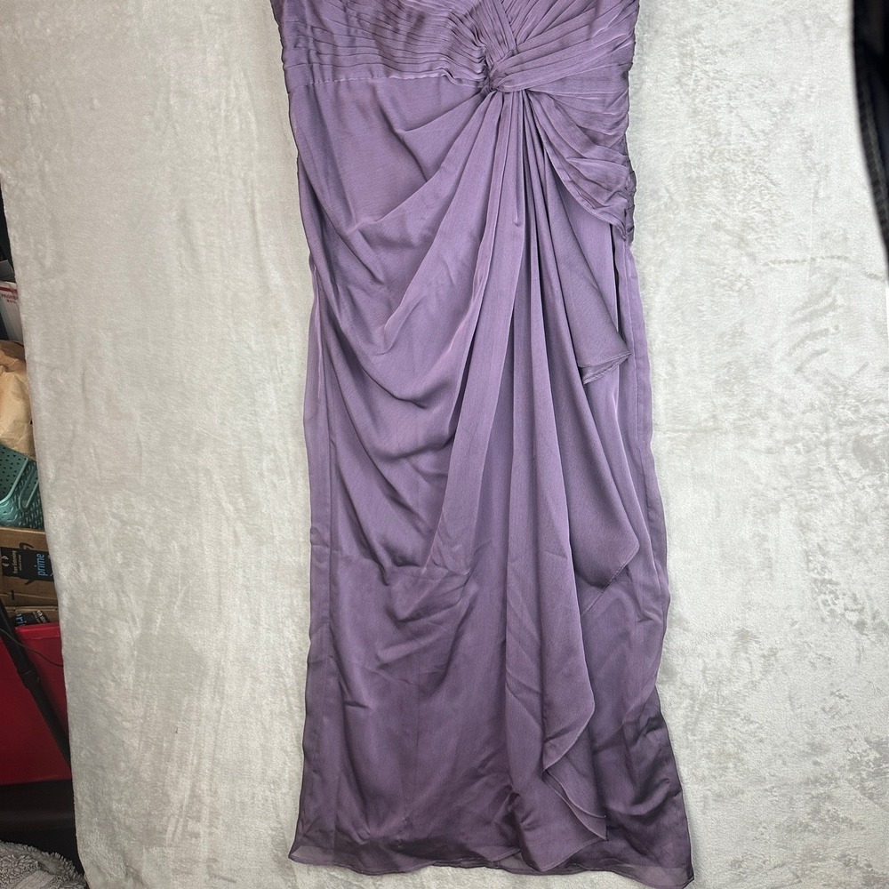 Adrianna Papell for E! Live From The Red Carpet Purple Pleated Gown Dress 14 - Picture 4 of 10
